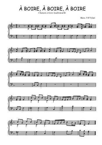 Téléchargez l'arrangement pour piano de la partition de A boire, à boire, à boire en PDF